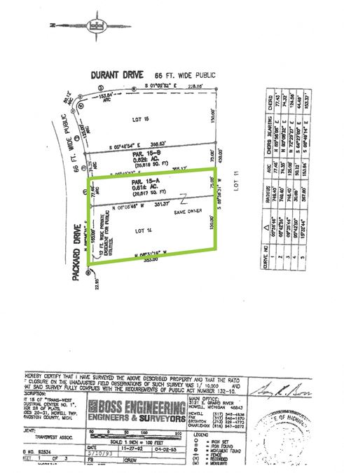 Packard Dr (Lot 14 and part of Lot 15)