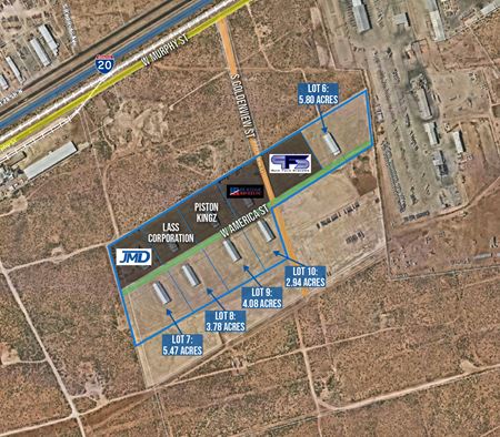 Goldenview Estates Industrial Park - 10,500 SF Shops on ±3-6 Acres - Odessa