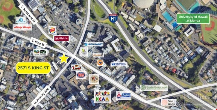 Retail space for Rent at 2571 S King St in Honolulu