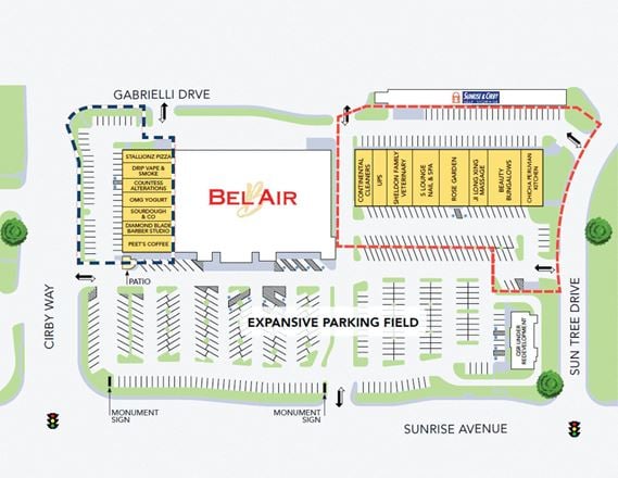 Shops to Bel-Air Grocery (1079 Sunrise Ave)