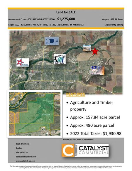 637.84 Acres of Ag/Timber for Sale - Great Falls