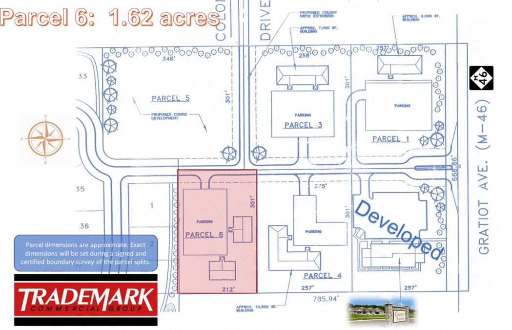 BUILD TO SUIT/FOR SALE PARCEL 6