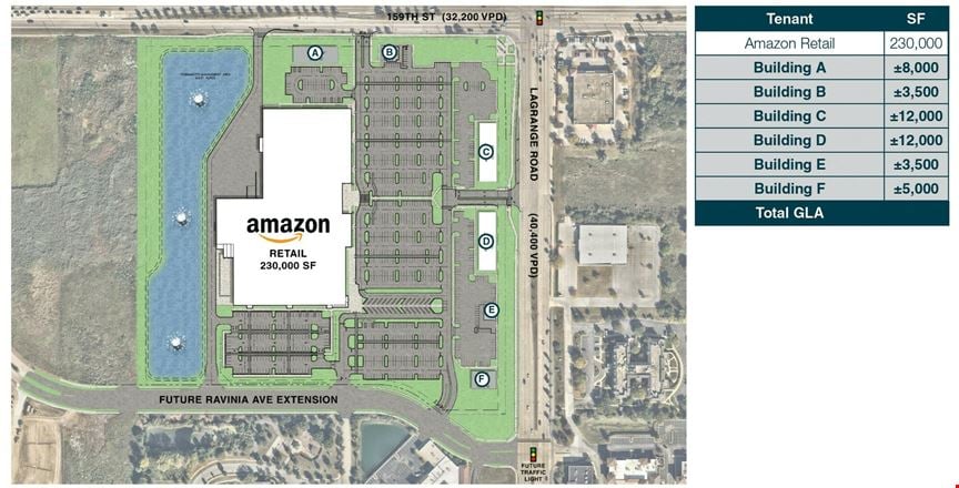Retail space for Rent at  SWC 159TH ST & LA GRANGE RD in Orland Park