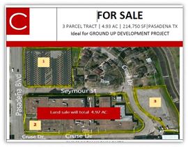 4.93 ac| 3-parcel Industrial/Retail tract | E Houston