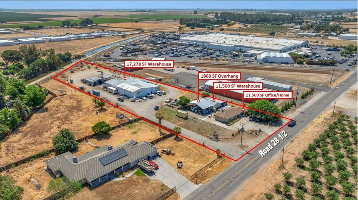 ±11,078 SF Industrial Property on ±2.43 Acres in Madera, CA