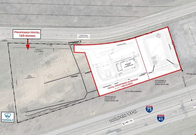 Retail/Restaurant Land Available Near Knoxville's Topgolf!