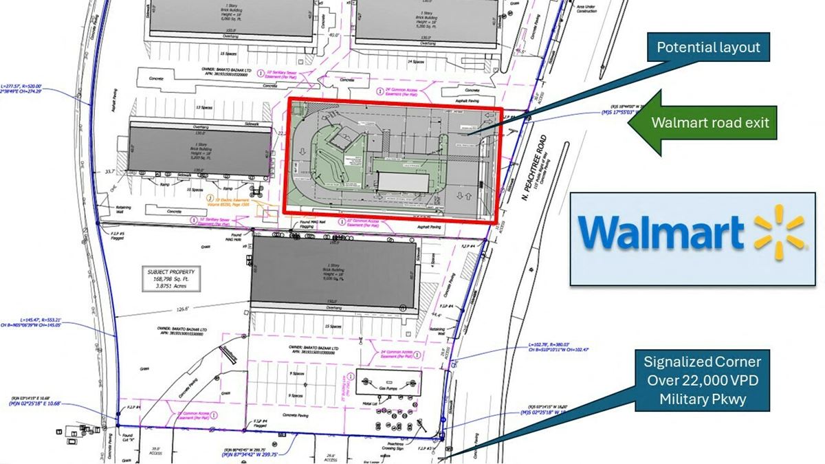 Peachtree Crossings Ground Lease Pad Site in Front of Walmart
