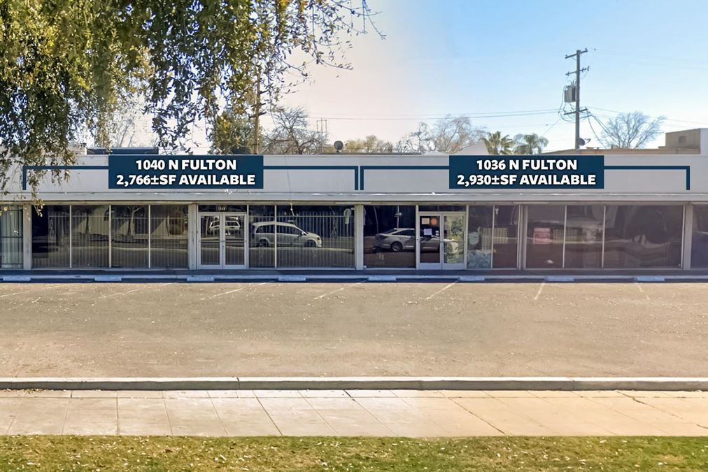 Fresno Tower District Commercial Retail Spaces For Lease at 1040 & 1036 N Fulton St.